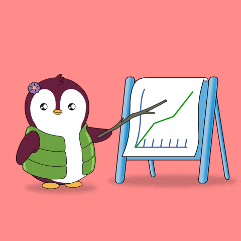 Pudgy Penguin Exhibiting Metrics GIF