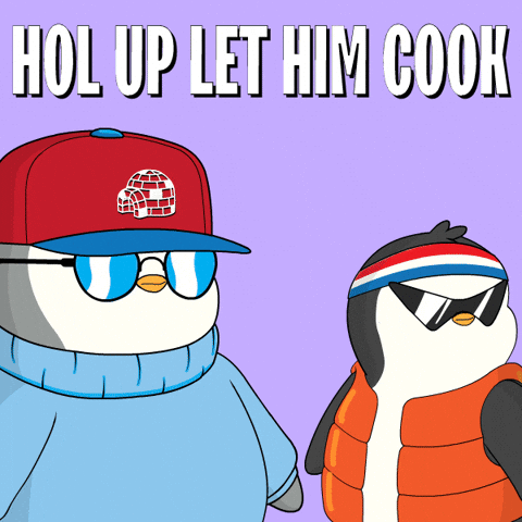 Pudgy Penguin Hol Up Let Him Cook GIF
