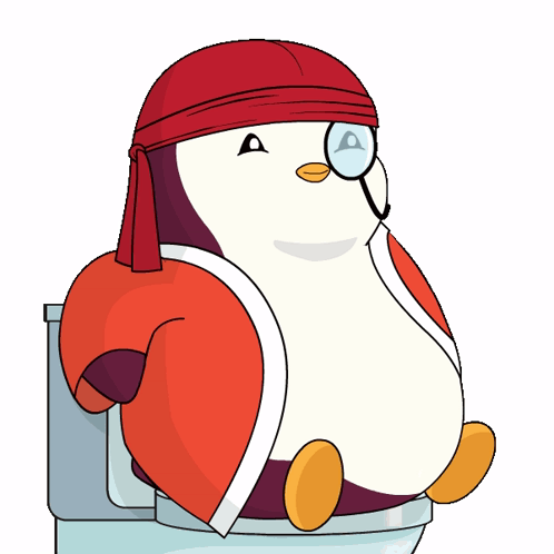 Pudgy Penguin In The Bathroom GIF