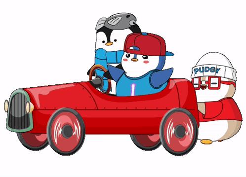 Pudgy Penguin Kid Car No Crash GIF