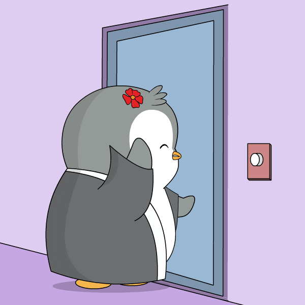 Pudgy Penguin Knocking Let Me In Meme GIF