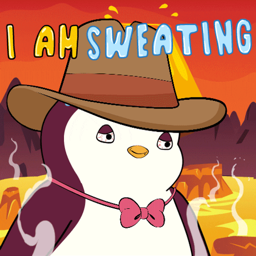 Pudgy Penguin Nervous Sweat GIF