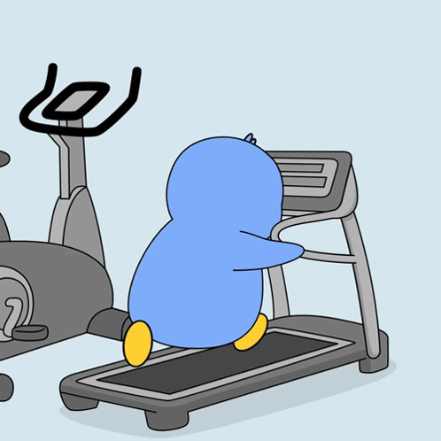 Pudgy Penguin On Treadmill GIF