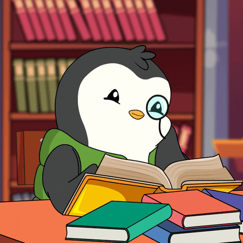 Pudgy Penguin Reading A Book Bar Exam GIF