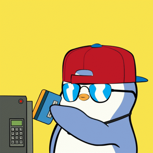 Pudgy Penguin Sliding Credit Card GIF