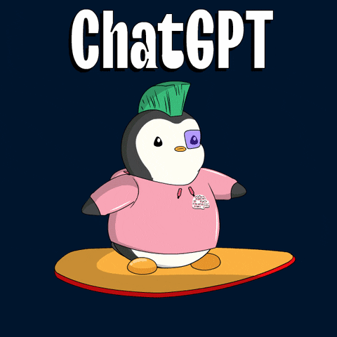 Pudgy Penguin Strolling On Chatgpt Screen GIF
