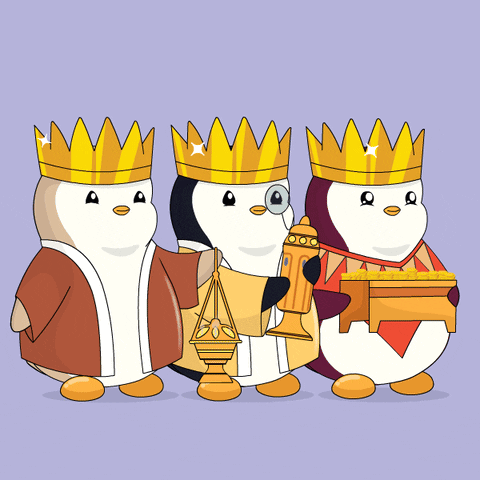 Pudgy Penguins As Kings GIF