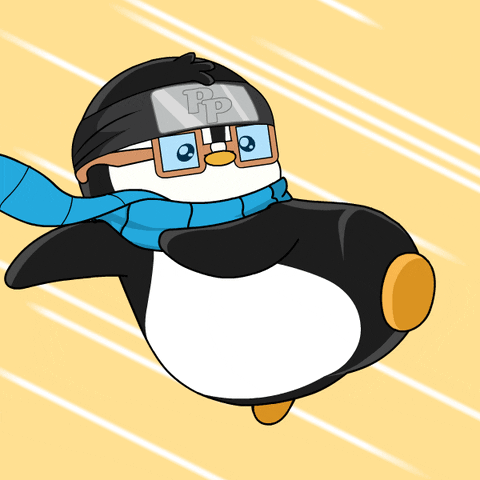 Pudgy Penguins Charge At Enemy By Kicking GIF