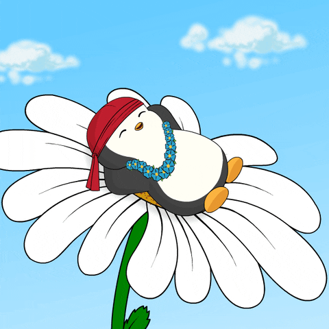 Pudgy Penguins Flower Im Chill GIF