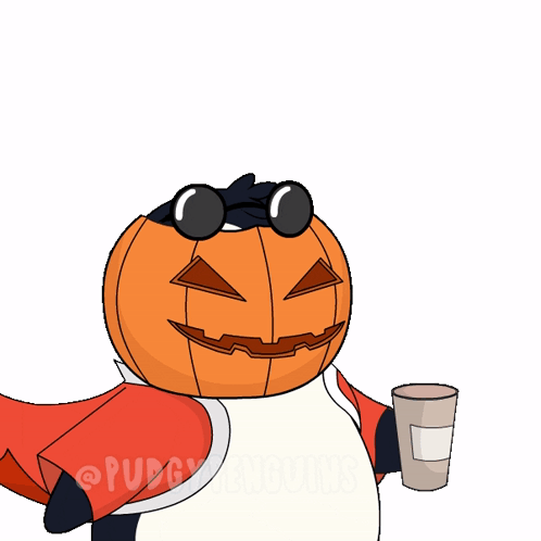 Pudgy Penguins Splash Pumpkin Spice GIF