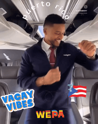 Puerto Rico Dancing Flight Attendant GIF