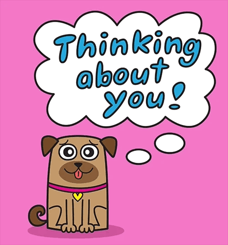Pug Dog Thinking About You GIF