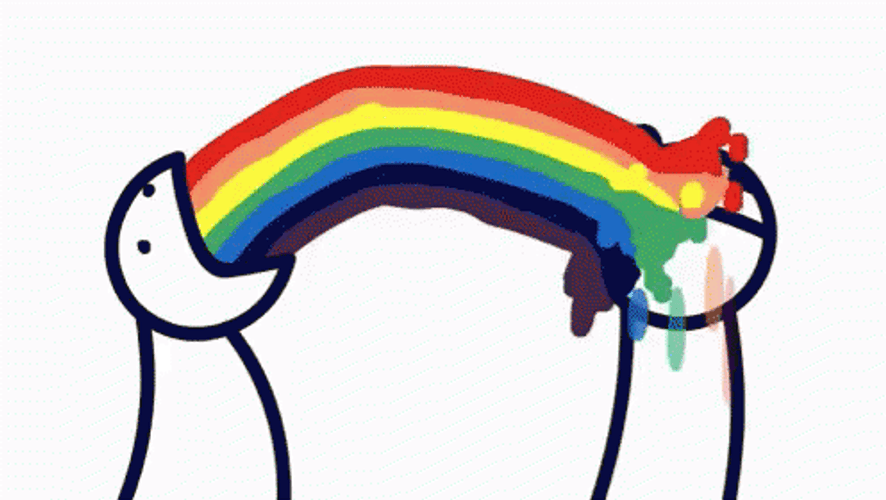 Puking Rainbow To The Face GIF