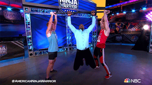 Pull Up Akbar Gbaja-biamila American Ninja Warrior GIF