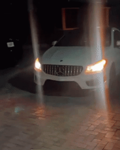 Pull Up White Car Driving By GIF