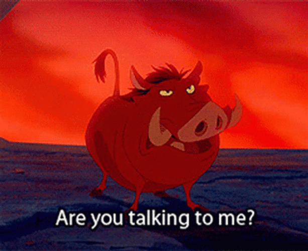 Pumbaa Asking Are You Talking To Me GIF