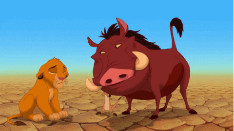 Pumbaba Telling A Story To Simba And Timon GIF