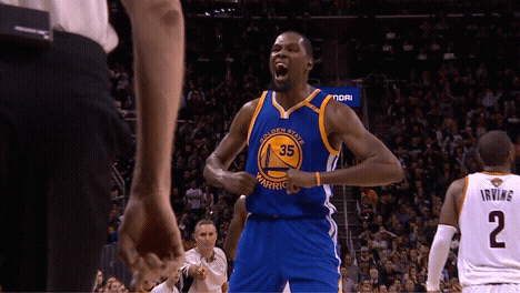 Pumped Kevin Durant Warriors GIF