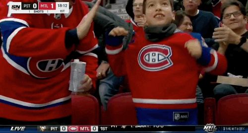 Pumped Kid Ice Hockey Fan GIF