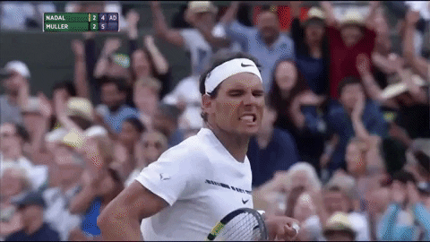 Pumped Rafael Nadal Celebrating GIF