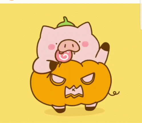 Pumpkin Fat Pig Cute Halloween GIF