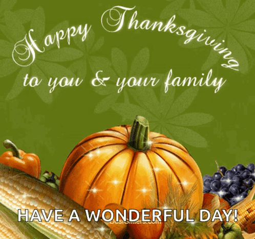 Pumpkin Saying Happy Thanksgiving to You and Your Family