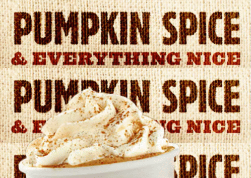 Pumpkin Spice Cup With Whipped Cream and Everything Nice Sign