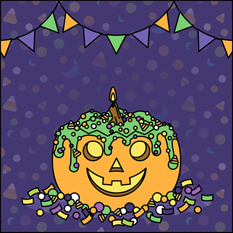 Pumpkin With Candle on Top