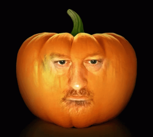 Pumpkin With Carved Man Face