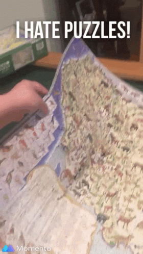 Punching Assembled Jigsaw Puzzle GIF