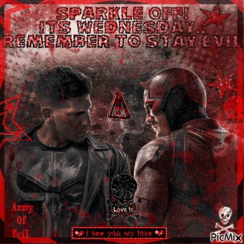 Punisher and Daredevil Looking At Each Other