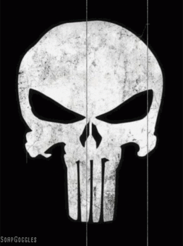Punisher Skull on Black Background