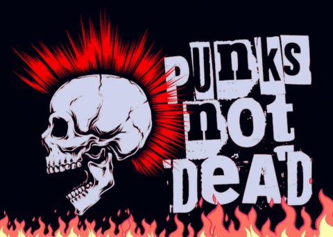 Punks Not Dead Skull Poster