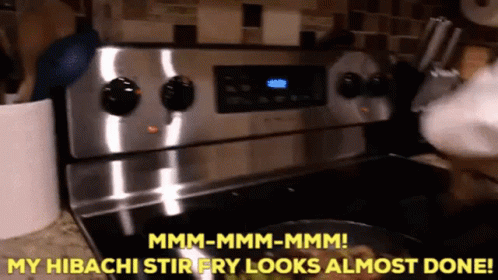 Puppet Chef Makes Hibachi GIF