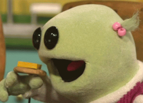 Puppet Eating Crackers GIF