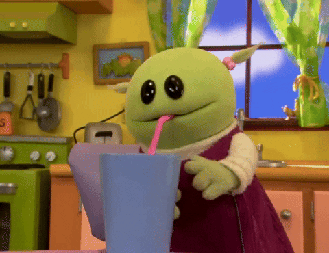 Puppet Enjoy Sipping Milkshake GIF