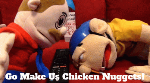 Puppet Getting Wild Over Nuggets Meme GIF
