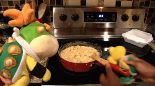 Puppet Making Kitchen Counter Messy GIF