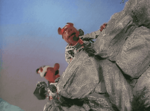 Puppet Mountain Climbers Fall GIF