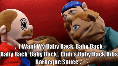 Puppet Saying I Want My Baby Back