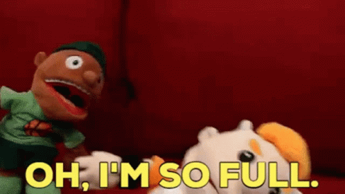 Puppet Says Oh I'm So Full GIF