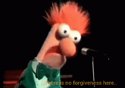 Puppet Singing Into Microphone There Is No Forgiveness Here