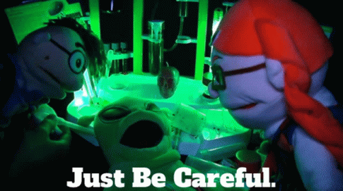 Puppet Warns Just Be Careful GIF