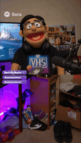 Puppet Wearing VHS Shirt