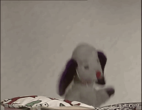Puppet with Purple Ears and Red Nose