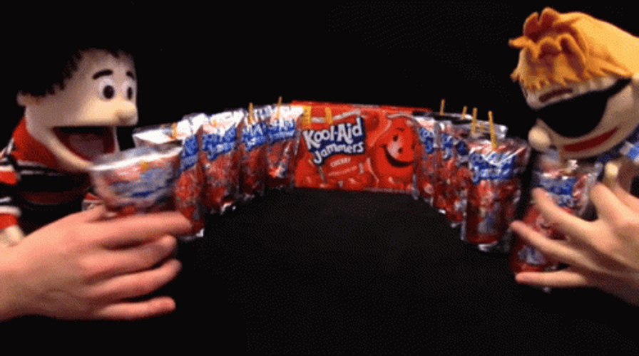 Puppets Drinking Kool Aid GIF