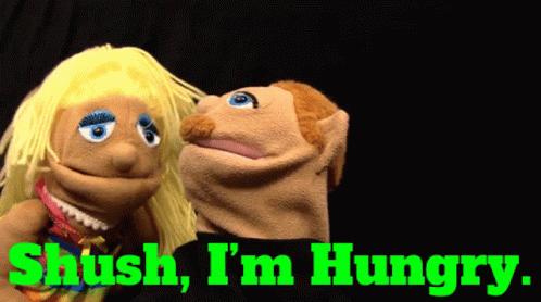 Puppets Saying Shush I'm Hungry