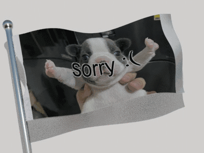 Puppy Flag Saying Sorry