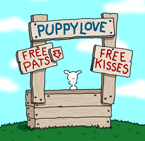 PUPPY LOVE FREE PATS FREE KISSES chippy the dog
