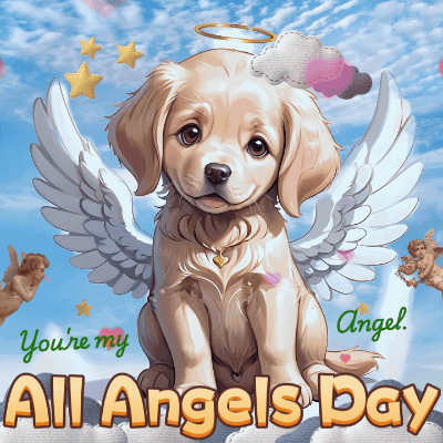 Puppy With Angel Wings Saying You're My Angel GIF